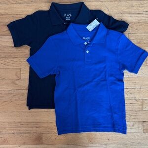 The Children's Place Boys' Polo Shirt Medium 7 8 Blue and Navy 2 Shirts NEW